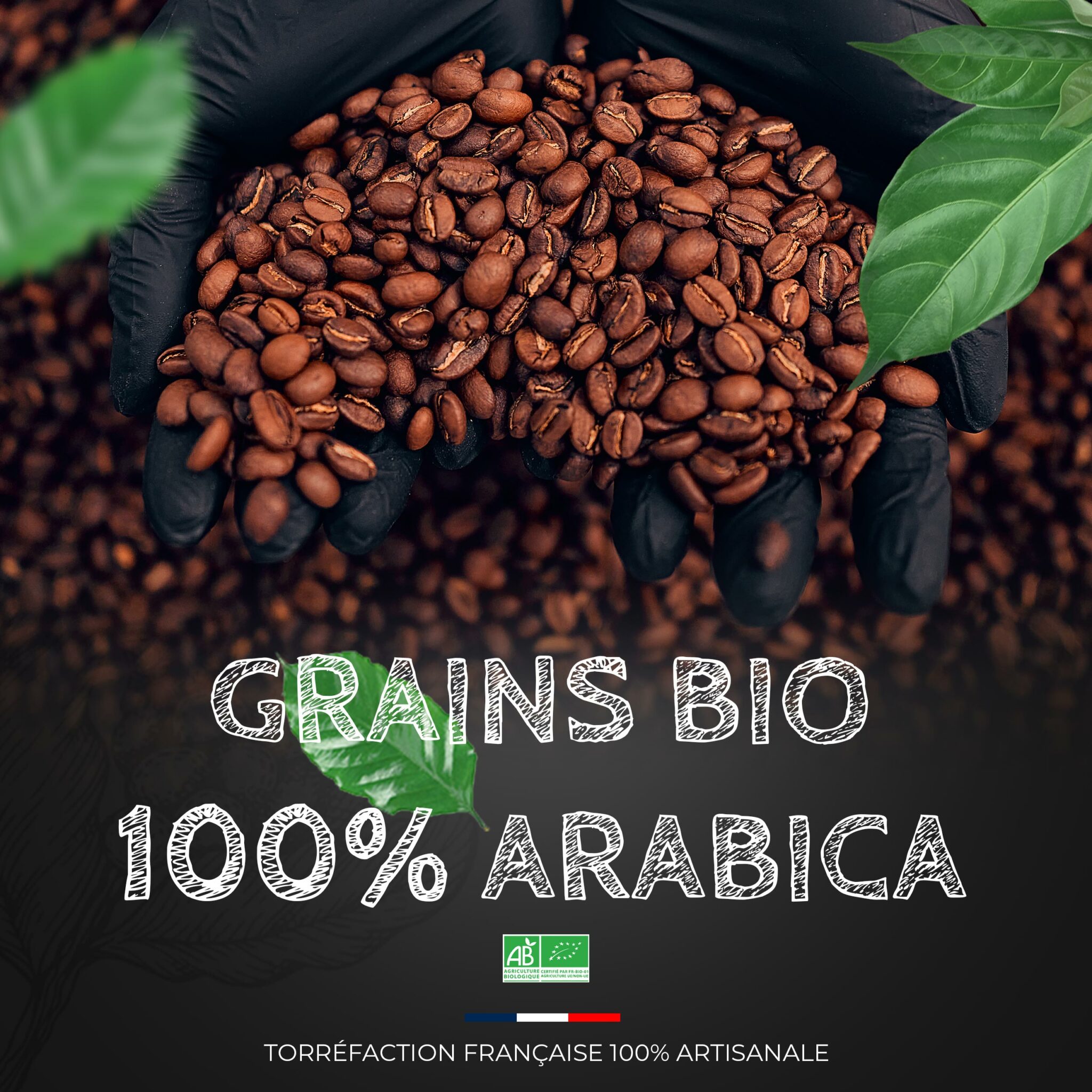 Achetez notre café noir en grains bio 1 kg